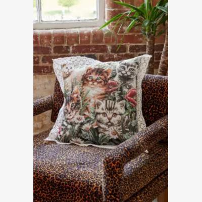 Urban Outfitters Cat Tapestry Cushion ALL at Urban Outfitters
