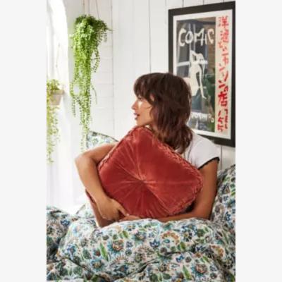 Urban Outfitters Rust Abby Pintuck Cushion - Rust ALL at Urban Outfitters