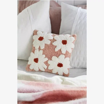 Urban Outfitters Mini Pink Daisy Tufted Cushion - Pink ALL at Urban Outfitters