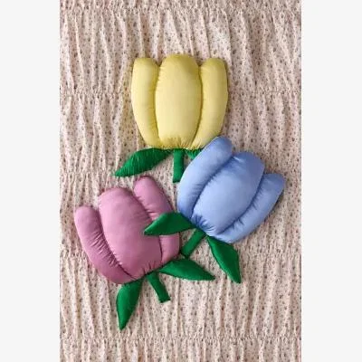 Urban Outfitters Yellow Satin Tulip Cushion - Light Yellow ALL at Urban Outfitters