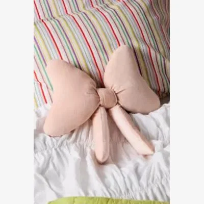 Urban Outfitters Mini Bow Velvet Cushion - Pink 40.6cm x 40.6cm at Urban Outfitters