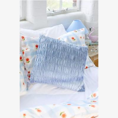 Urban Outfitters Blue Shirred Cushion - Blue ALL at Urban Outfitters