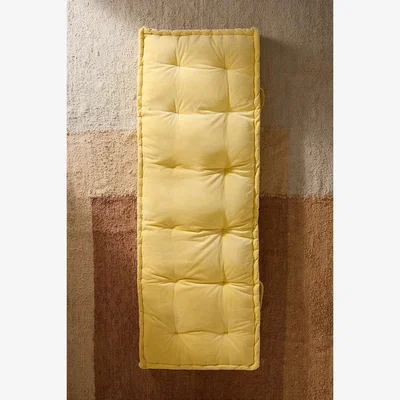 Urban Outfitters Rohini Butter Yellow Velvet Daybed Cushion - Yellow L: 188cm x W: 68.5cm x H: 15cm at Urban Outfitters