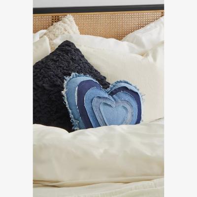 Urban Outfitters Denim Patchwork Heart Cushion - Blue ALL at Urban Outfitters