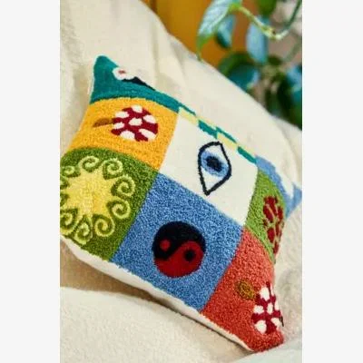 Urban Outfitters Urban Outfitters Icon Patchwork Tufted Cushion 25cm x 25cm