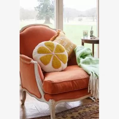 Urban Outfitters Crochet Flower Cushion - Light Yellow ALL at Urban Outfitters