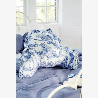 Urban Outfitters Ruffle Toile Boo Cushion - Light Blue ALL at Urban Outfitters