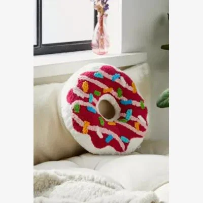 Urban Outfitters Doughnut Tufted Cushion - Pink ALL at Urban Outfitters