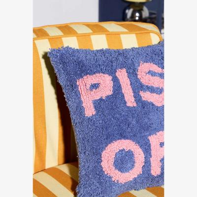Urban Outfitters P*ss Off Cushion - Blue 35.5cm x 35.5cm at Urban Outfitters