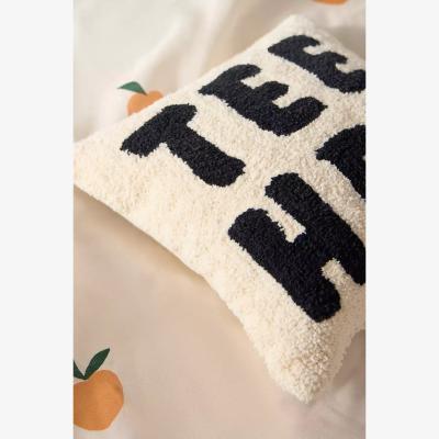 Urban Outfitters Tee Hee Mini Cushion - Black/White 25cm x 25cm at Urban Outfitters