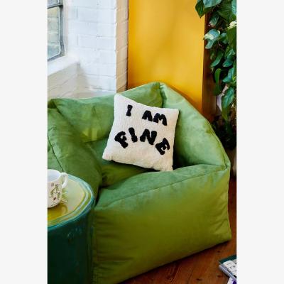 Urban Outfitters Urban Outfitters I Am Fine Tufted Cushion - Black/White ALL