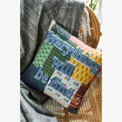 Urban Outfitters Urban Outfitters Everything Will Be Fine Patchwork Cushion ALL
