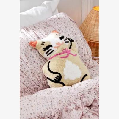 Urban Outfitters Urban Outfitters Kitsch Kitty Cushion - White 40.6cm x 30.5cm