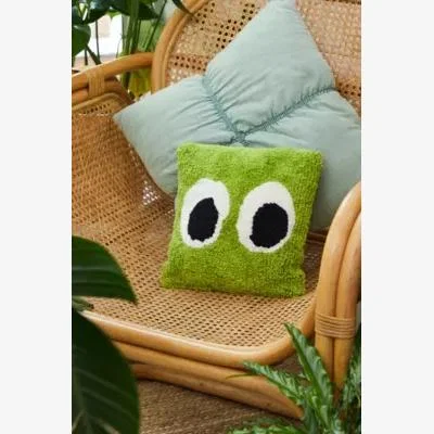 Urban Outfitters Googly Eye Mini Tufted Green Cushion - Light Green ALL at Urban Outfitters