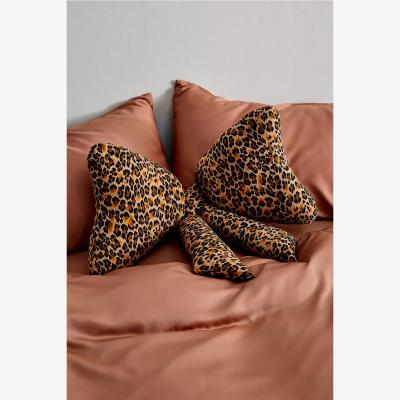 Urban Outfitters Leopard Print Bow Cushion - Neutral 67cm x 61cm at Urban Outfitters