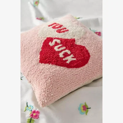 Urban Outfitters You Suck Mini Cushion - Pink 25cm x 25cm at Urban Outfitters