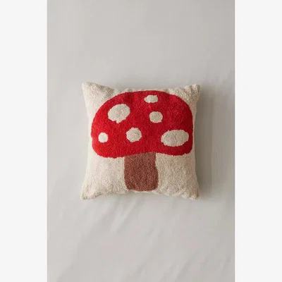 Urban Outfitters Mushroom Tufted Square Cushion - Red ALL at Urban Outfitters