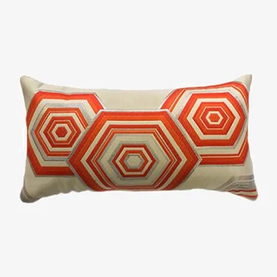 Wolf & Badger Yellow / Orange Geometric Vintage Obi Pillow One Size Smithhönig