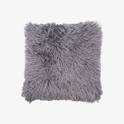 Wolf & Badger Sheepskin Cushion Pewter Grey Owen Barry