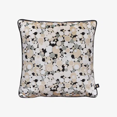 Wolf & Badger Neutrals / Black / White Fizz Supreme Onyx Velvet Cushion The Curious Department