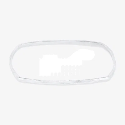 Wolf & Badger Men's Hammered Cushion Nomad Bangle In Sterling Silver | Dower & Hall