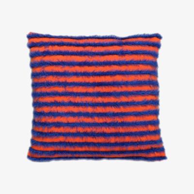 Wolf & Badger Havana Knitwear Fluffy Throw Pillow Case - Orange/Royal Blue One Size Peraluna