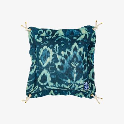 Wolf & Badger Blue Ionian Linen Cushion By Minthegap Mindthegap