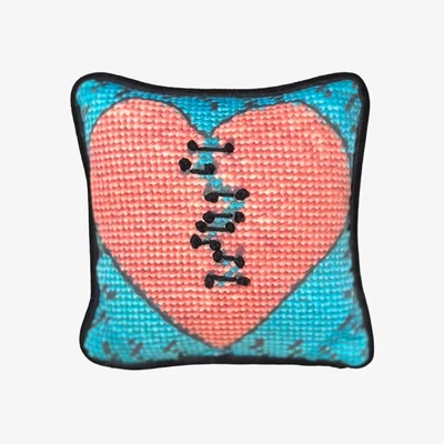 Wolf & Badger Organic Cotton Sateen "Bent" Heart Scatter Pillow Mommani Threads