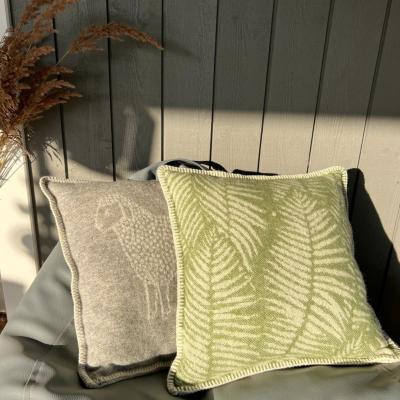 Wolf & Badger Green / White Mossy Green Fern Wool Cushion J. j.textile