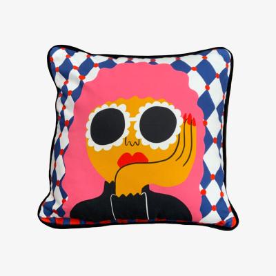 Wolf & Badger Bubblegum Lady Cushion The Neighbourhood Threat