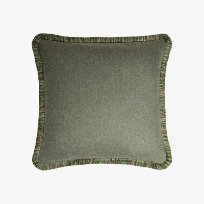 Wolf & Badger Svezia Wool Cushion Limited Edition Light Green Lo Decor