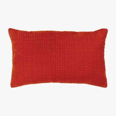 Wolf & Badger Oblong Saigon Cushion - Red Scarlet The Annam House