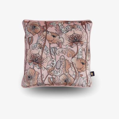 Wolf & Badger Pink / Purple Opium Blush Summer Velvet Cushion- Small The Curious Department