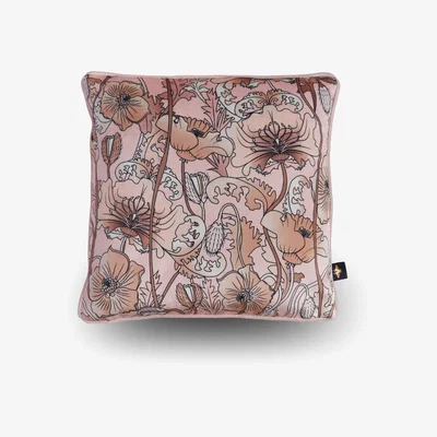 Wolf & Badger Pink / Purple Opium Blush Summer Velvet Cushion- Small The Curious Department