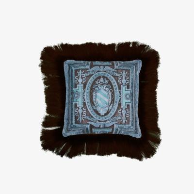 Wolf & Badger Blue Santa Maria Silk Cushion Bivain
