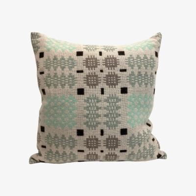 Wolf & Badger Caernarfon Mint Choc Square Cushion Majeda Clarke