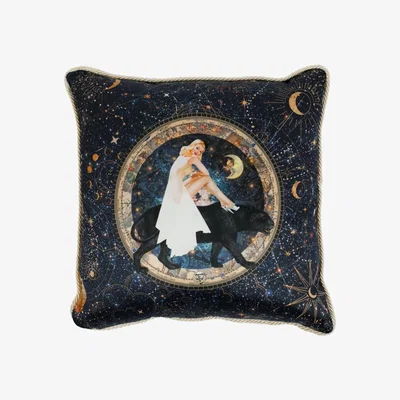 Wolf & Badger Blue Celeste Silk Cushion One Size Myrtle & Mary