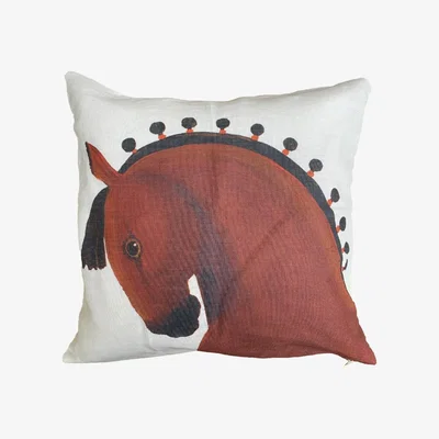 Wolf & Badger Brown Handsome Horse Cushion Large Dog & Dome