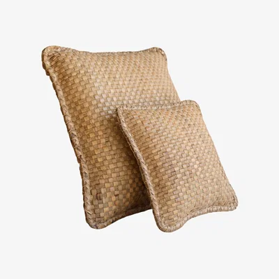 Wolf & Badger Neutrals Natural Water Hyacinth Pillow Set Pink Haley