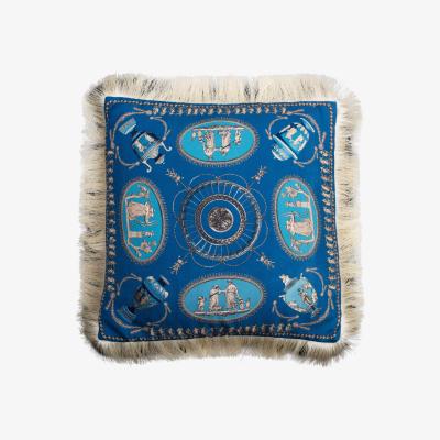 Wolf & Badger Blue Jasper I Silk Cushion Bivain