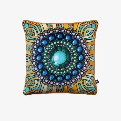 Wolf & Badger Gold / Green / Blue Zellandine's Emerald Brooch Velvet Cushion The Curious Department