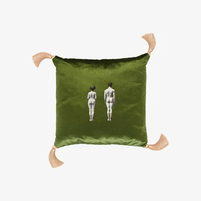 Wolf & Badger Models Velvet Cushion Lush Meadow Green Melody Rose London