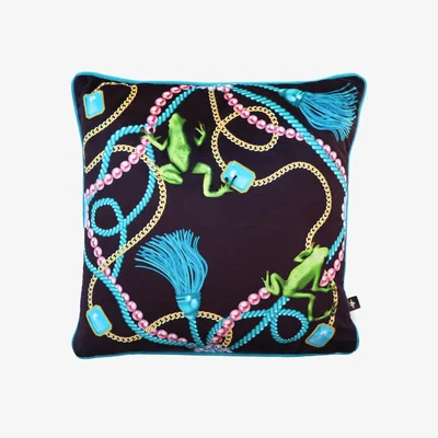 Wolf & Badger Pink / Purple / Blue Tiana Nouveau Velvet Cushion The Curious Department