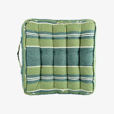 Wolf & Badger Green / White Szepviz Stripe Linen Chair Cushion By Mindthegap