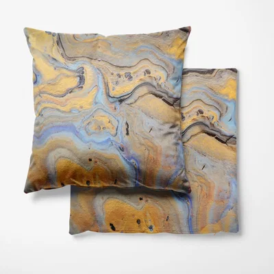 Wolf & Badger Earthy Cotton Square Cushion With Filling Sukiw Design