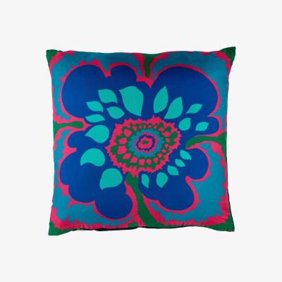 Wolf & Badger Green / Blue / Pink Blue Elsa Silk & Velvet Cushion Richard Allan London