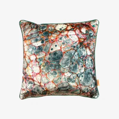 Wolf & Badger Brown / Neutrals / Grey Pietra Grigia Blu Velvet Cushion Susi Bellamy