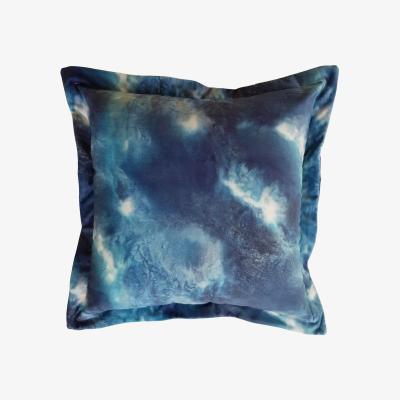 Wolf & Badger White / Blue Ocean Velvet Cushion Emily Laura Designs