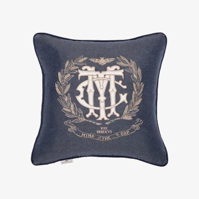 Wolf & Badger Gold / Blue / White Mtg Bullion Cushion By Mindthegap