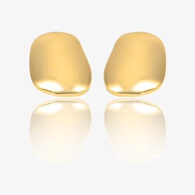 Wolf & Badger Women's Gold Smooth Oversized Cushion Shape Earrings | Shymi